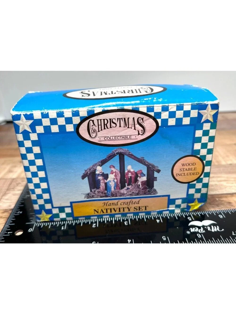 Handcrafted Christmas Nativity Set With Wood Stable
